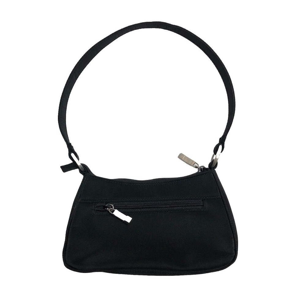 Vtg Y2K Baguette Bag Black Nylon 90s Mini Underarm Shoulder Purse‎ Cherokee